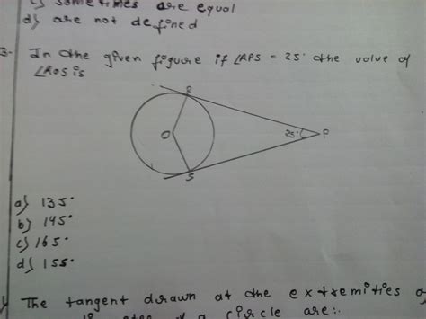In the given figure if angle RPS=25 The value of angle ROS is - Brainly.in