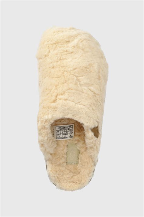 UGG kapcie wełniane Fuzz Sugar Slide kolor beżowy 1135132 | Answear.com