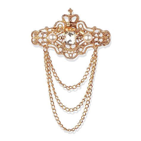 Buy Panjatan Men's Crown Floral Sherwani with Golden Chain Pin Brooch ...