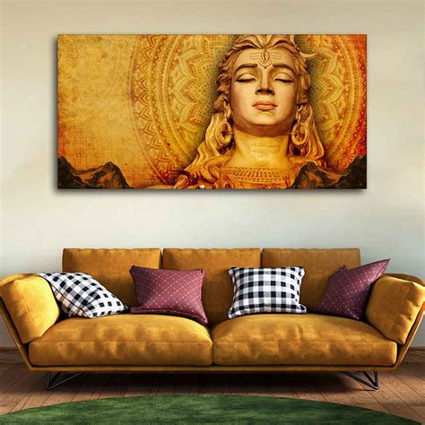 Premium Canvas Spiritual Lord Shiva Wall Painting – Homcraft
