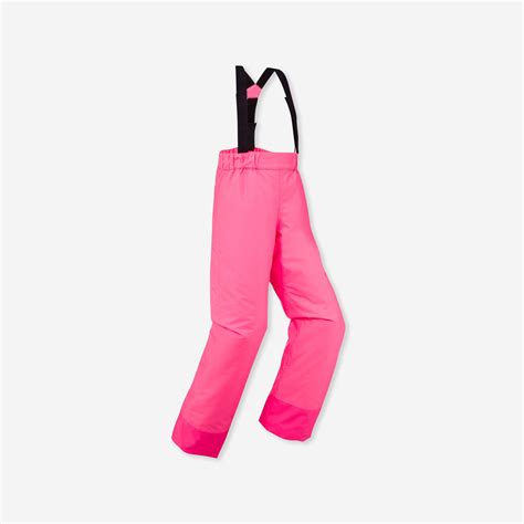 Kids' Ski Pants with Removable Straps - 100 Pink - Fluo neon pink ...