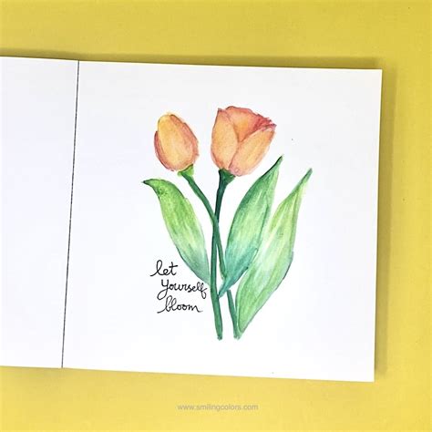 How to Paint Beautiful Tulips in Watercolor - Smiling Colors