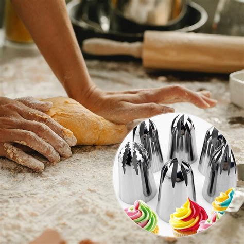 Buy 7PCS Flower Frosting Tips Nozzles Icing Tips for Cake Decorating ...