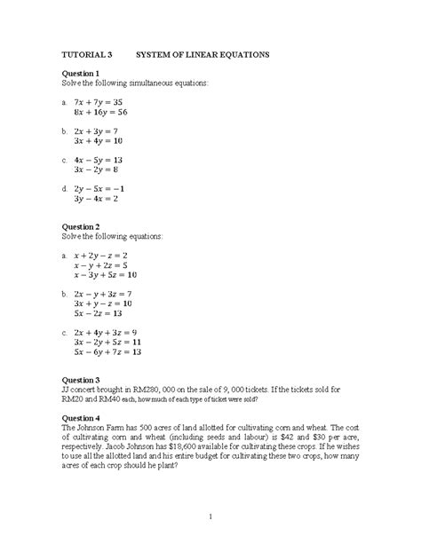 Image result for Tutorial On Linear Equation