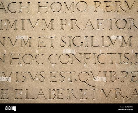Old Latin text engraved on stone latin characters words Stock Photo - Alamy