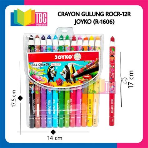 Jual CRAYON GULUNG ROCR-12R JOYKO KRAYON ALAT MEWARNAI ISI 12 WARNA ...