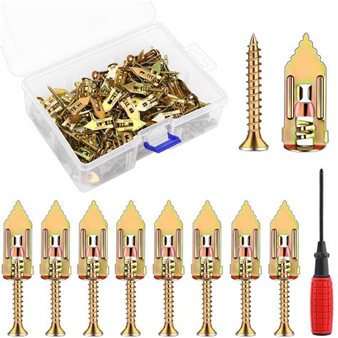 Buy 100Drywall Self-Drilling Anchors with Screws Kit Heavy Duty Wall ...