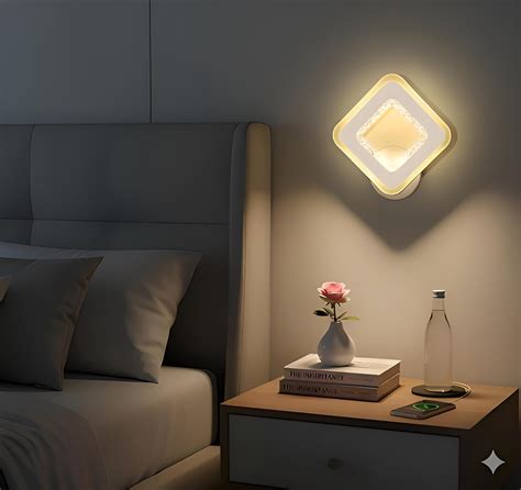 FILLISKA Luxurious Acrylic Crystal Wall Lamp with Adjustable Colour ...