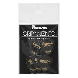 Ibanez PPA16XSGBK Wizard Series, Sand Grip Picks 6 Pack 1.2mm, Black ...