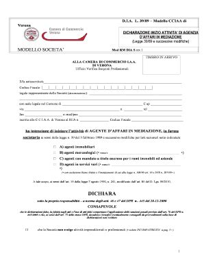 Compilabile Online 3989 Modello CCIAA di Fax Email Stampa - pdfFiller