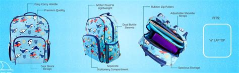 Buy Scoobies Shark Glow in the Dark Bags | Waterproof Backpack at Amazon.in
