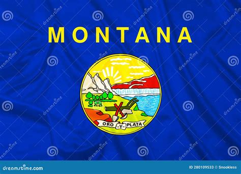 Montana state silk flag stock illustration. Illustration of patriot ...
