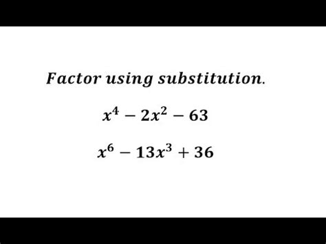 Image result for How to Factor Using Substitution
