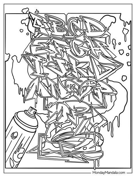 Graffiti Coloring Pages Free Printable Pdf