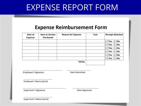 Employee Expense Reimbursement Form Template