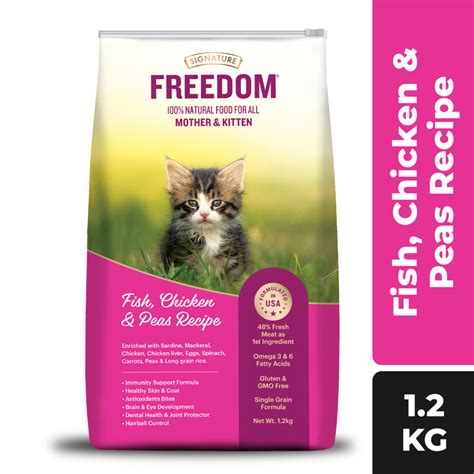 Signature Freedom Fish, Chicken and Peas Recipe Kitten Dry Cat Food ...