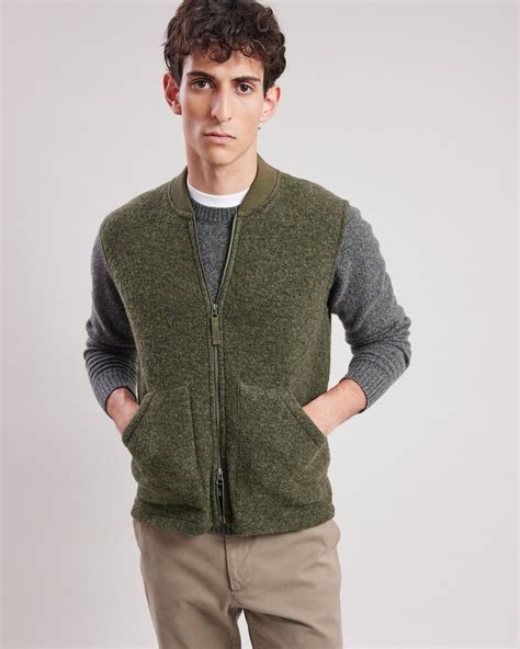 Vest Men's Military Green wool Vest - Men's Vest - Hartford