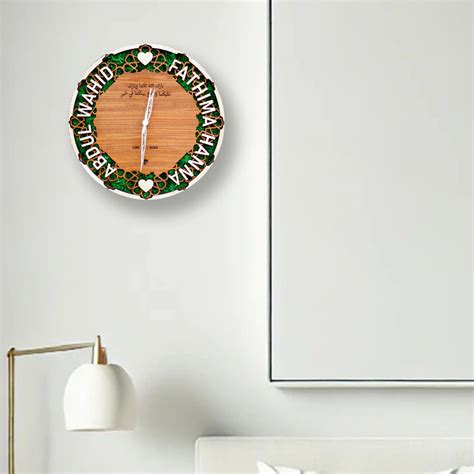 Moss Wooden Clock With Name Customization – Picloon