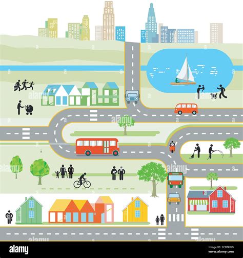 City map map, cityscape - vector illustration Stock Vector Image & Art ...