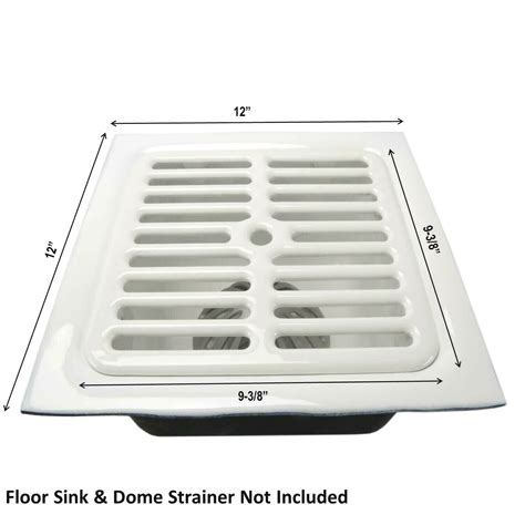 Floor Sink Grate - Cast iron porcelain with ceramic surface 9-3/8" fits ...
