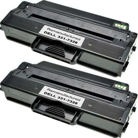 Dell 331-7328 Black Toner Cartridge, High Yield (DRYXV) | 2 Pack