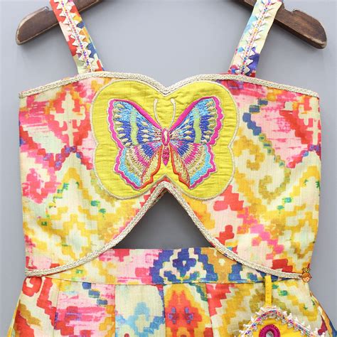 Pre Order: Printed Embroidered Multicoloured Strappy Jumpsuit With Hai