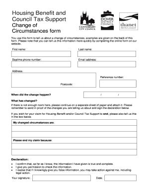 Fillable Online Change-of-circumstances-form Housing Benefit and ...