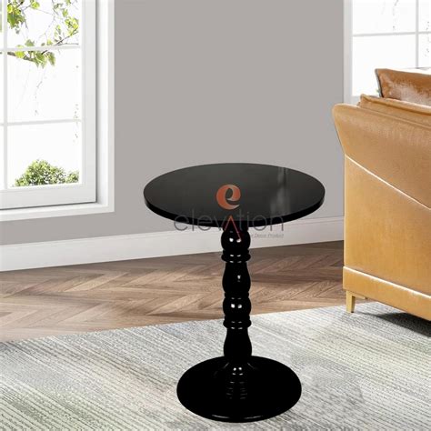 Elevation Arts Coffee Table Wooden with Single Pillar, Wooden End Table ...