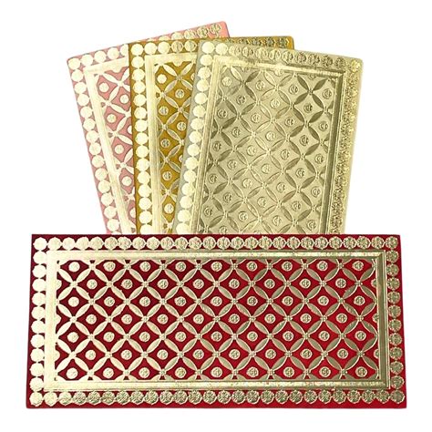 Vanya Creations Pack of 20, Rectangle Shape Metallic Paper Shagun ...