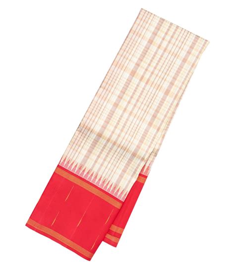 Off White Handloom Korvai Kanchipuram Silk Saree With Contrast Temple ...