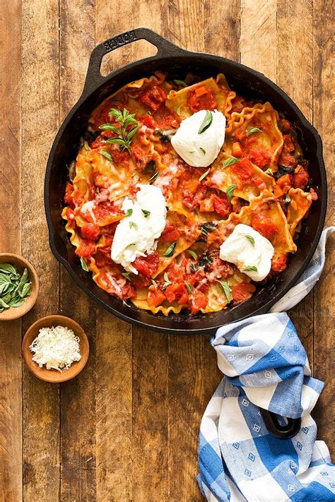One Pan Vegetable Skillet Lasagna (Dinner For Two  