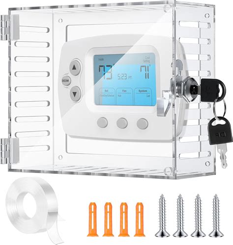 Dunkive Thermostat Lockable Box with Keys Clear Thermostat Cover ...