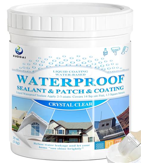 Liquid Waterproof Sealant Crystal Clear 35oz, XUDOAI Indoor Outdoor ...