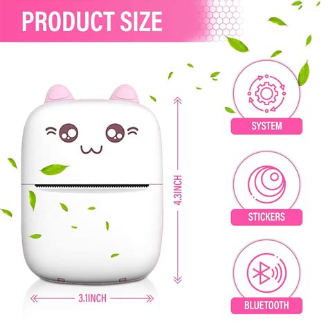 Bluetooth Mini Printer for Students | Portable Inkless Wireless Therma ...