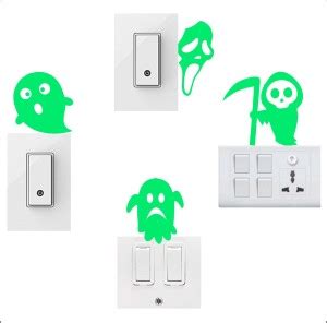 Sticker Hub 14 cm Ghost Night Glow Switch Board Wall Sticker (11 cm x ...