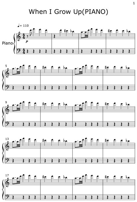 When I Grow Up(PIANO) - Sheet music for Piano