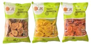 BGR Foods Banana Chips - Pepper, Salted, And Chilli (450g Pack Of 3 ...