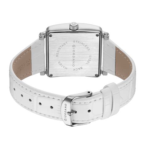 Giordano Elegant Watch for women ? Crystal-Studded Square Dial, Leather ...