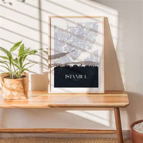 Buy Skyline and city map of Istanbul Travel Poster Art & Prints Online ...