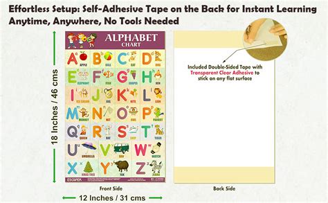 Buy ESCAPER Alphabet Chart for Kids learning big size (11.5 x 17.5 ...