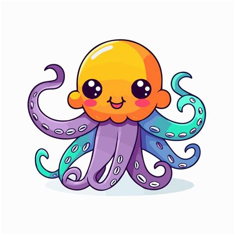Cute octopus vector cartoon icon illustration | Premium AI-generated vector