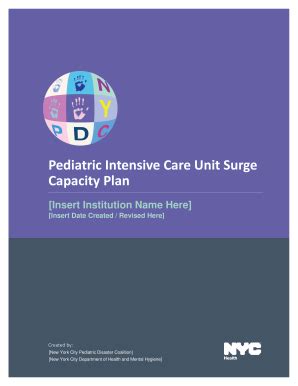 NYC Health Pediatric Intensive Care Unit Surge Capacity Plan - Fill and ...
