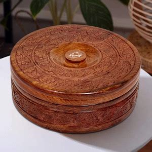 HOMIFI Wooden Chapto Handmade Chapati Box / Serving Food for Dining ...