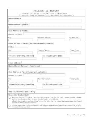 Fillable Online Release Test Report (PDF; 210 KB) Fax Email Print ...