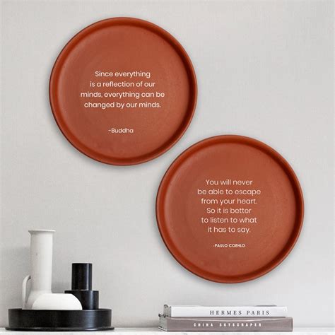 Terracotta Wall Plate Set With English Quotes – Almiro Tree