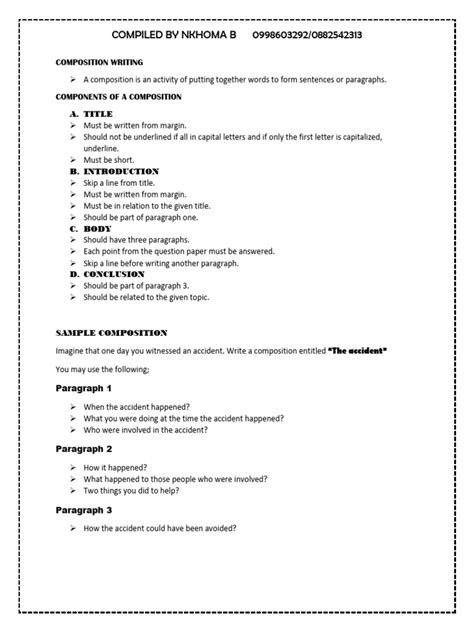 Image result for Composition Writing Sample