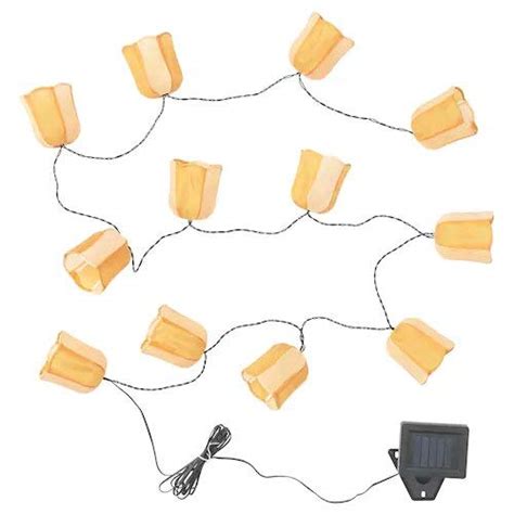 Ikea Aerglo Outdoor Solar-Powered, Tulip Gold-Colour Plastic Solvinden ...