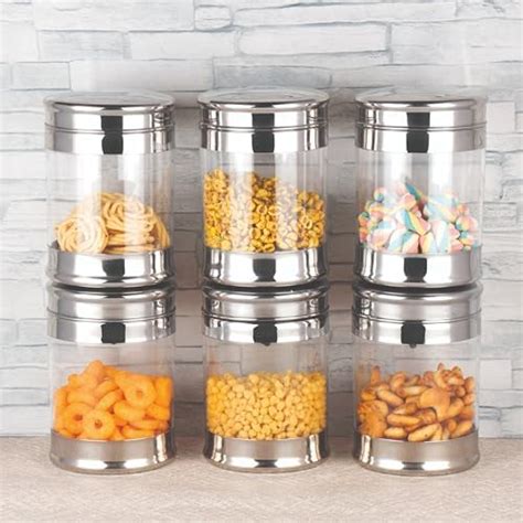 Buy NATULIX 1 Kg Stainless Steel Containers for kitchen with See ...