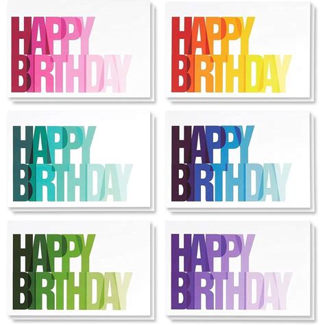 48 Pack Happy Birthday Cards Bulk Box Set with Envelopes, Blank Inside ...