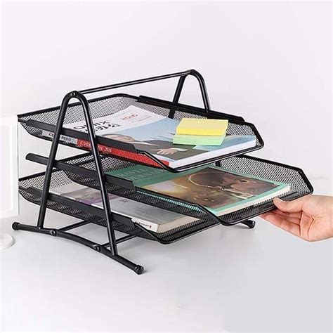 Zorzel Wire Mesh Letter Tray, 3 Tier Filing Trays Holder, Office ...
